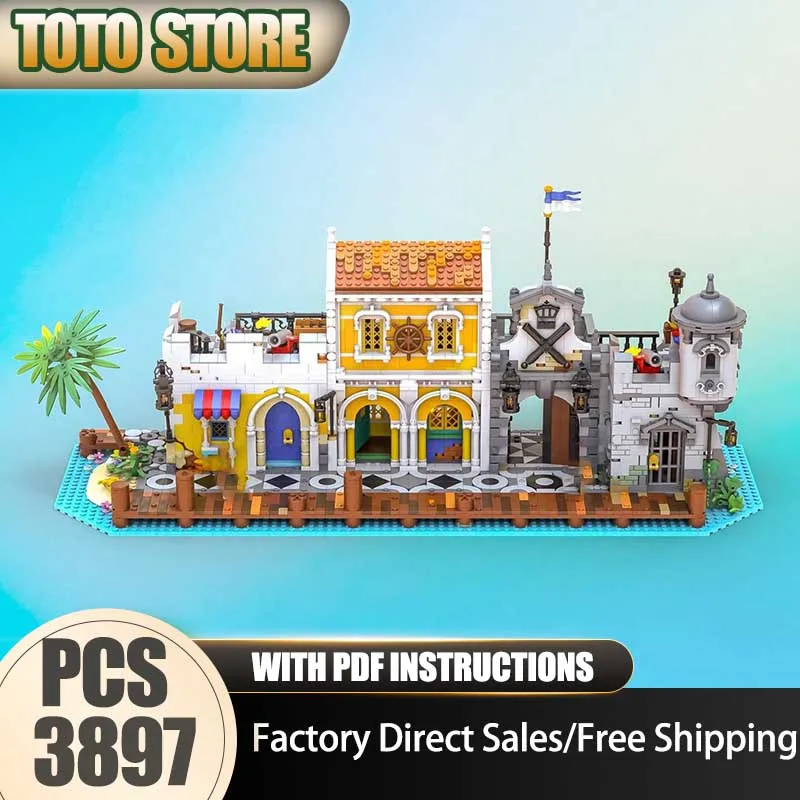 

Pirate Fortress Model Moc Building Blocks Modular Sleepless Nights Bay Model Technology Brick Assembly Construction Toy Holiday