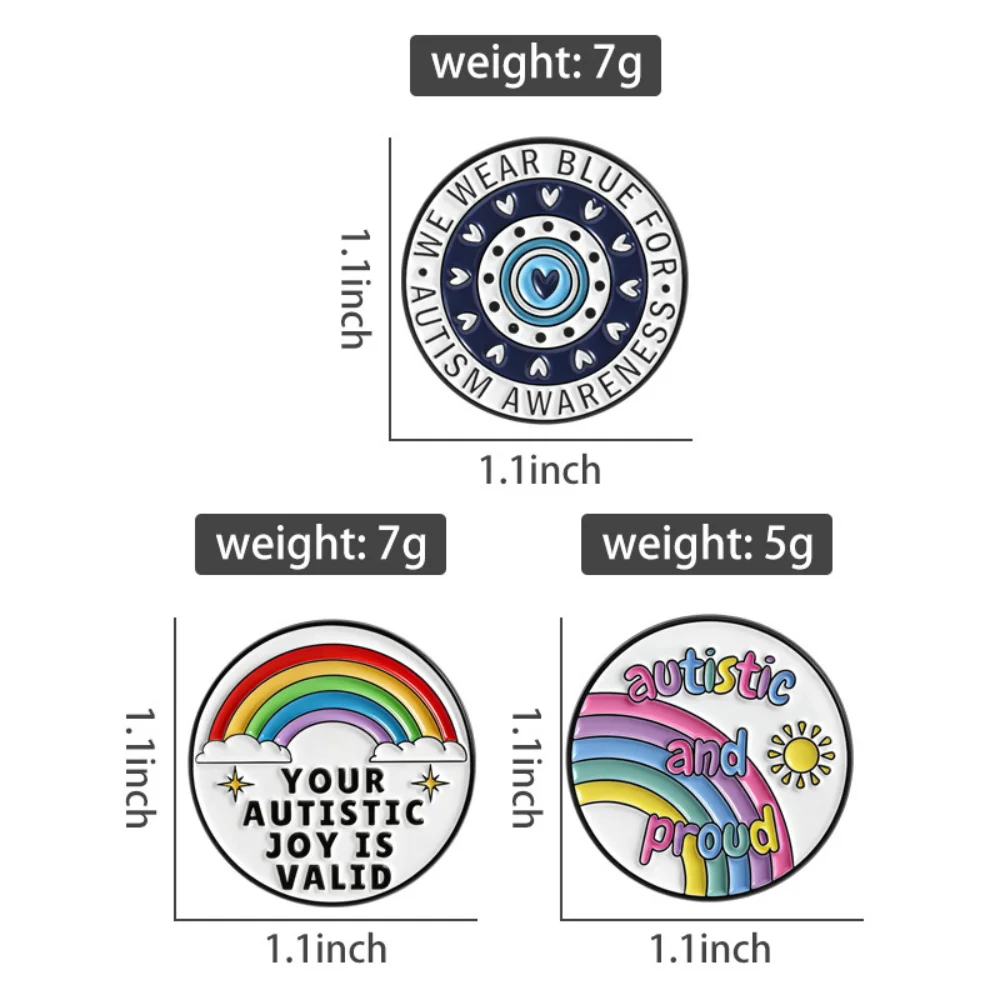 Autism Care Series Brooch Blue Support Conveys Gentle Power Pins Speak Up for Autism Pin Clothing Bags Decoration