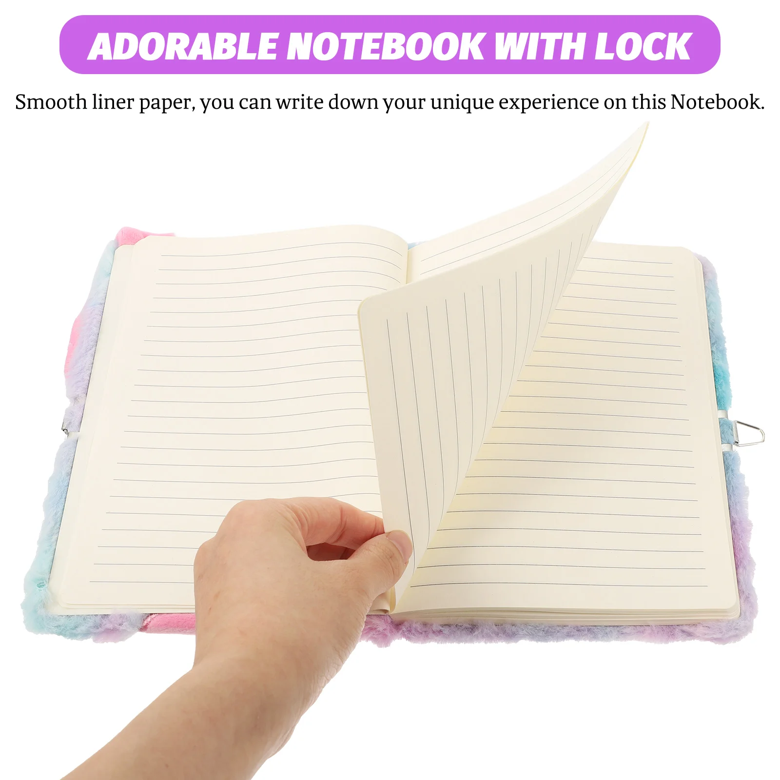 Notebook Plush Journal Notepad for Kids Girls Diary Ages 8-12 Little Princess Child