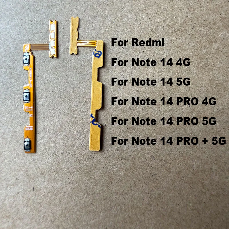 For Xiaomi Redmi Note 14 Pro + Plus Power Volume Button Flex Cable Side Key Switch ON OFF Control Button 4G 5G