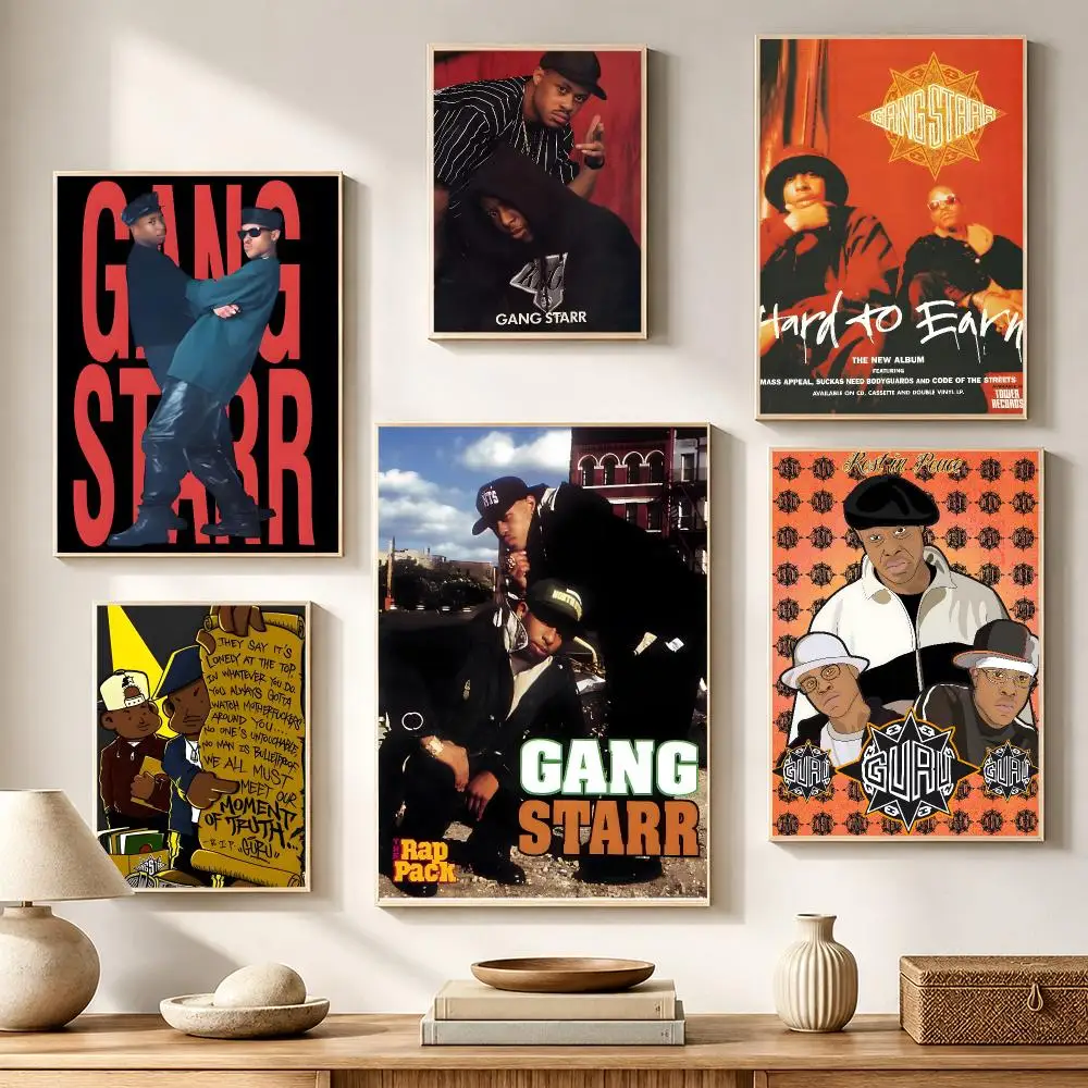Hip Hop Group Gang Starr Poster High-definition waterproof stickers, suitable for home décor, gifts, and holiday decorations