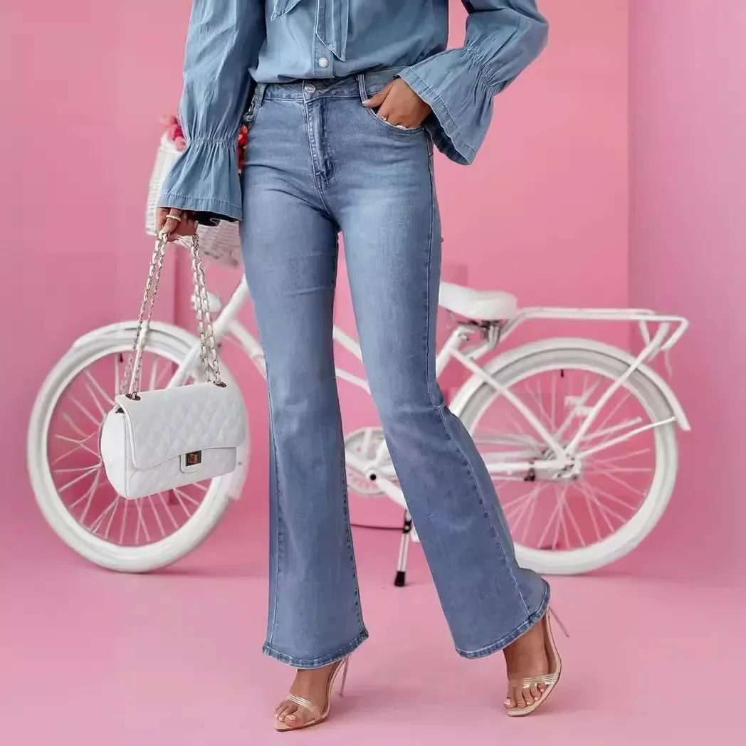 

Spring and Summer New Micro-pull Jeans Women's Temperament Commuter Casual Trousers