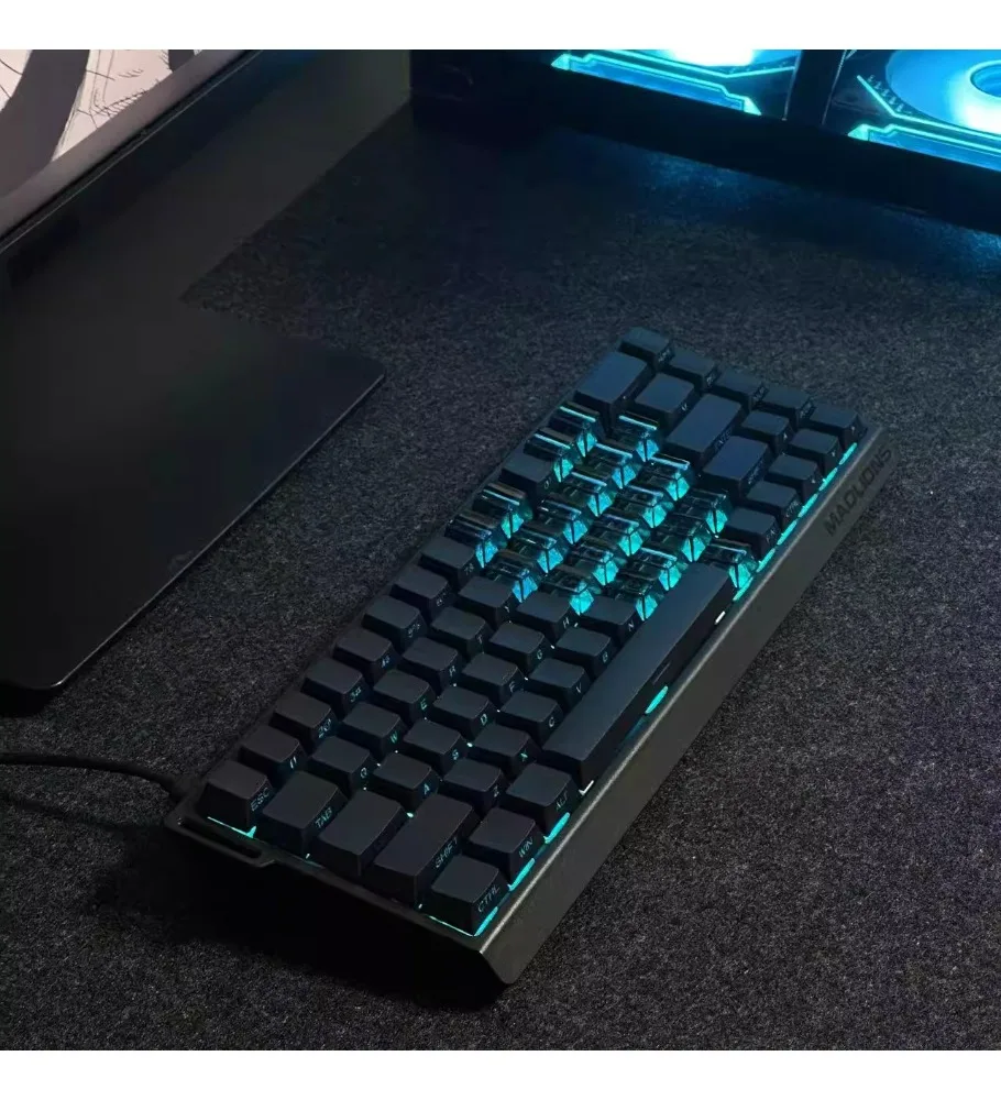 Black side-engraved light-transmitting keycap with heart adaptation EZ63 steps from Ace68 to X87 Night Demon Meijia Lion