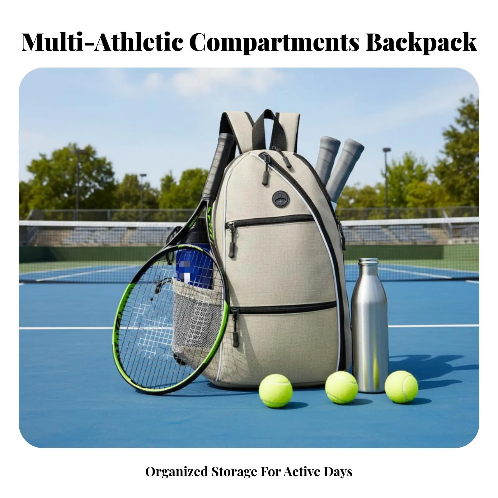 

Рюкзак-сумка для ракеток через плечо, большой вместимости, с множеством карманов, адаптируемый рюкзак для ракеток