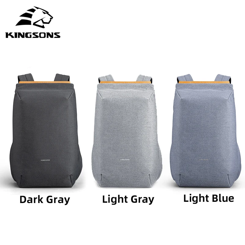 Kingsons 2024 nueva mochila para portátil con carga USB, bolsa para ordenador portátil de 15,6 pulgadas, mochilas escolares impermeables antirrobo para hombres y niños