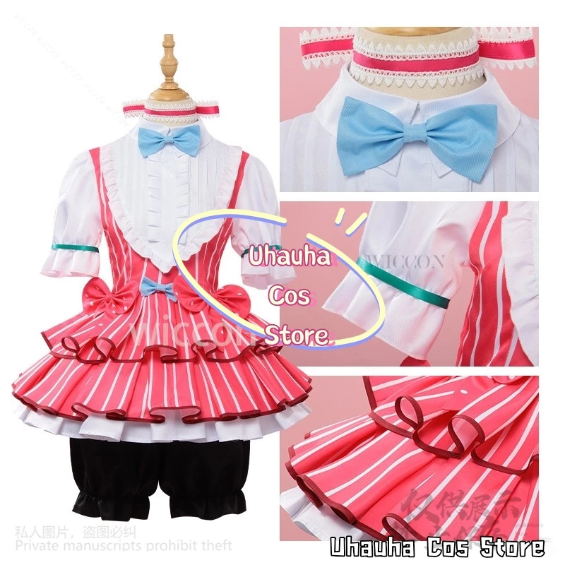 Nina Iseri Cosplay Anime Mädchen Band Cry Kostüm Rosa Lolita Rock Prinzessin Kleid Perücke Frau Sexy Kawaii Karneval Anzug Angepasst