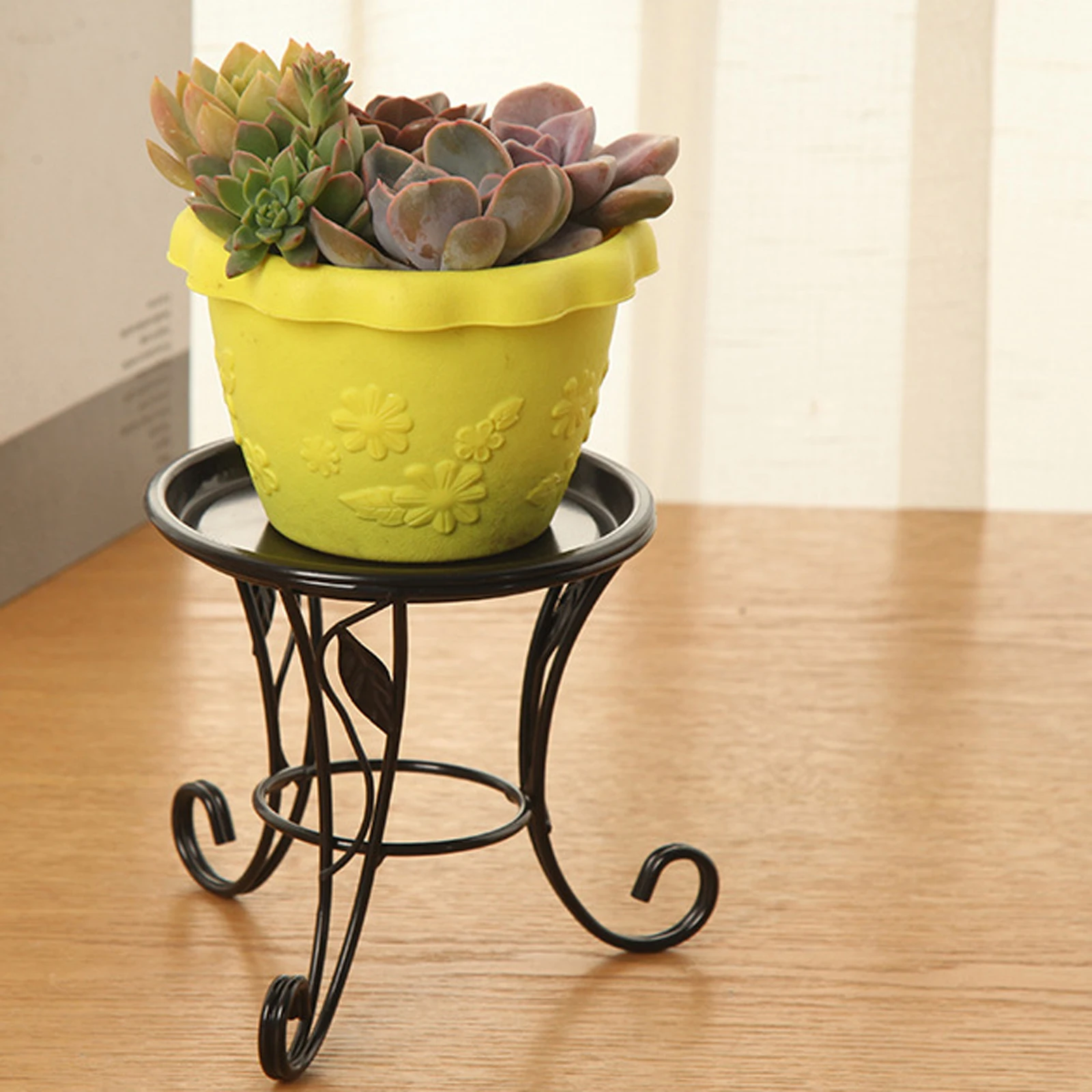 Plant Stand Detachable Tray Stable for Garden Decor Round Flower Pot Holder Stand for Balcony Indoor Office Living Room Outdoor