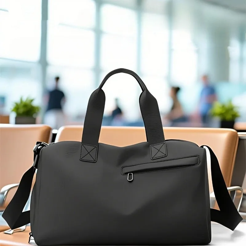 

Water-Resistant Smooth Bag Durable Large Capacity Multiple Zippered Pockets Bag Lightweight Portable Minimalist Solid Color Bags