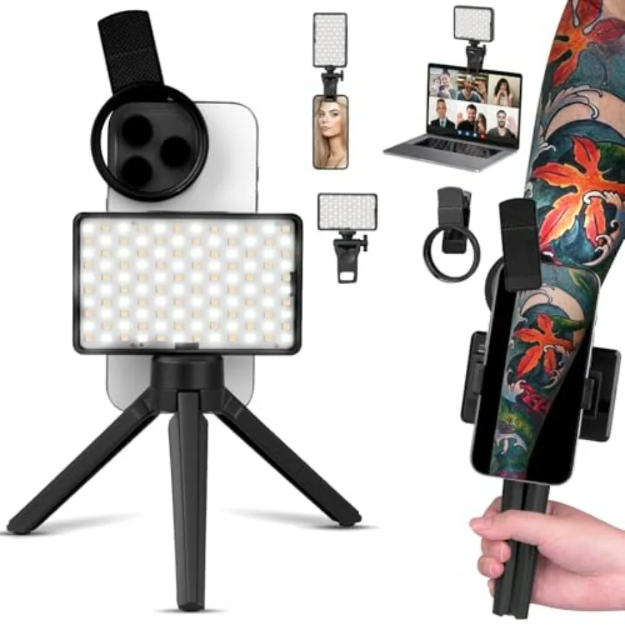 

Tattoo Light Kit with 120LED and CPL Filter Lens Polarized Light for Tattoo Black Glare-Free Illumination Compatible with iPhon