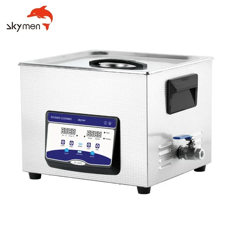 

Skymen JP-060S Ultrasonic Cleaner 15L Dual Power Heated Industrial Cleaner Machine with Degas & Timer Function