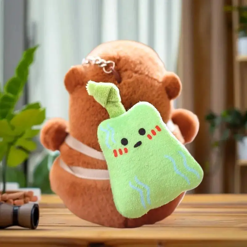 Porte-clés en peluche Capybara inspiré des fruits, poupée Animal en peluche, sac à dos, pendentif, accessoire de sac, cadeaux