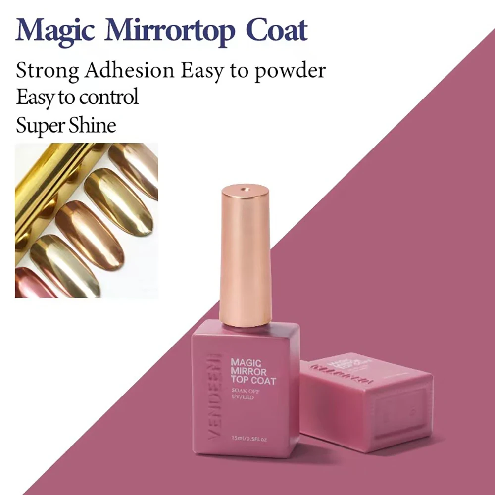 Vendeeni 27 Arten UV-Funktionsgel Nagellack Basislack Chrom Matt Top Coat Blüten-Folientransfer-Gel Universelles Katzenaugen-Gel – Detail 14