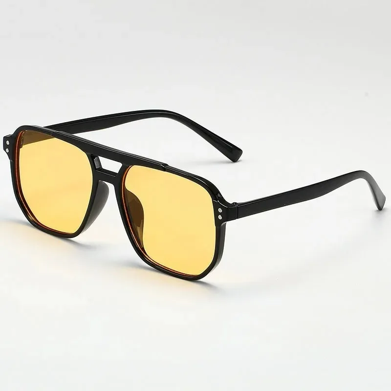 Vintage Männer Frauen Große Sonnenbrille Männer Platz Shades Unisex Sonnenbrille Schwarz Objektiv Männlich Weiblich Sonnenbrille UV400 Gläser