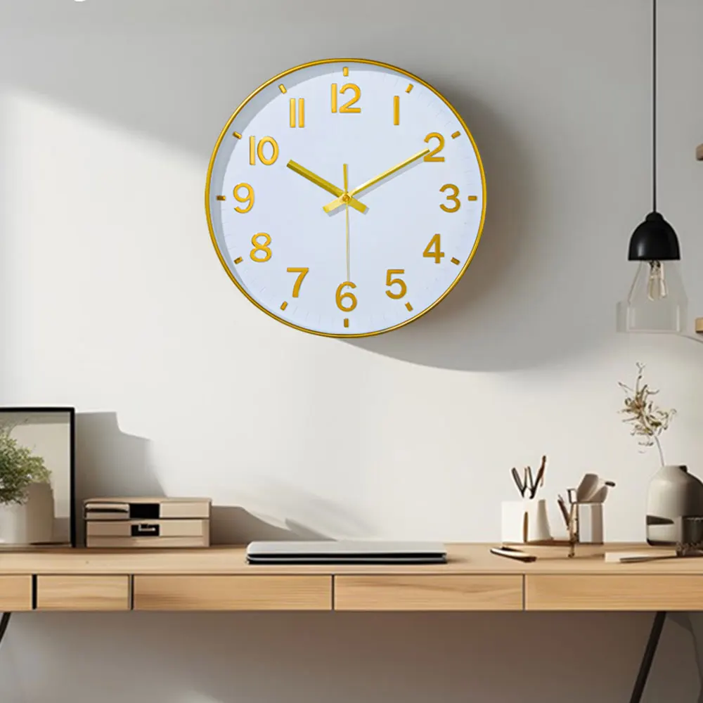 

12 Inch Quartz Wall Clock Modern Cubic Digital Clock Study Living Room Bedroom Analog Clock Silent Non Ticking Home Decor