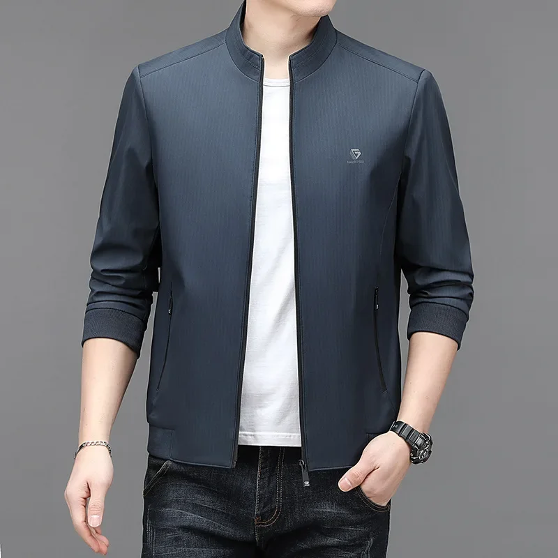 

2023 Spring Fall Jacket Men's Coat Casual Fashion Korean Jackets for Men Clothes Handsome Male Coat Solid Color Casaco Masculino