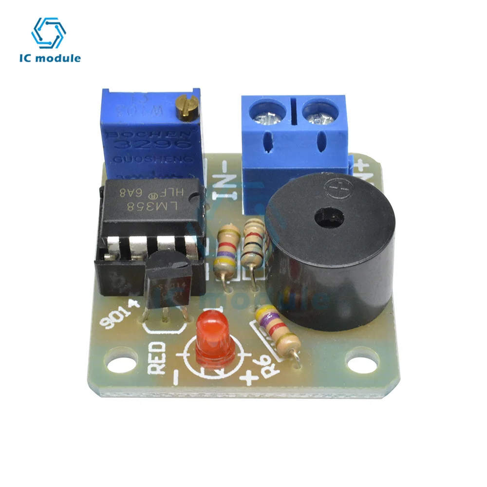 12V Accumulator Storage Battery Low Voltage Undervoltage Overcharge Discharge Sound Alarm Buzzer Detector Protection Board