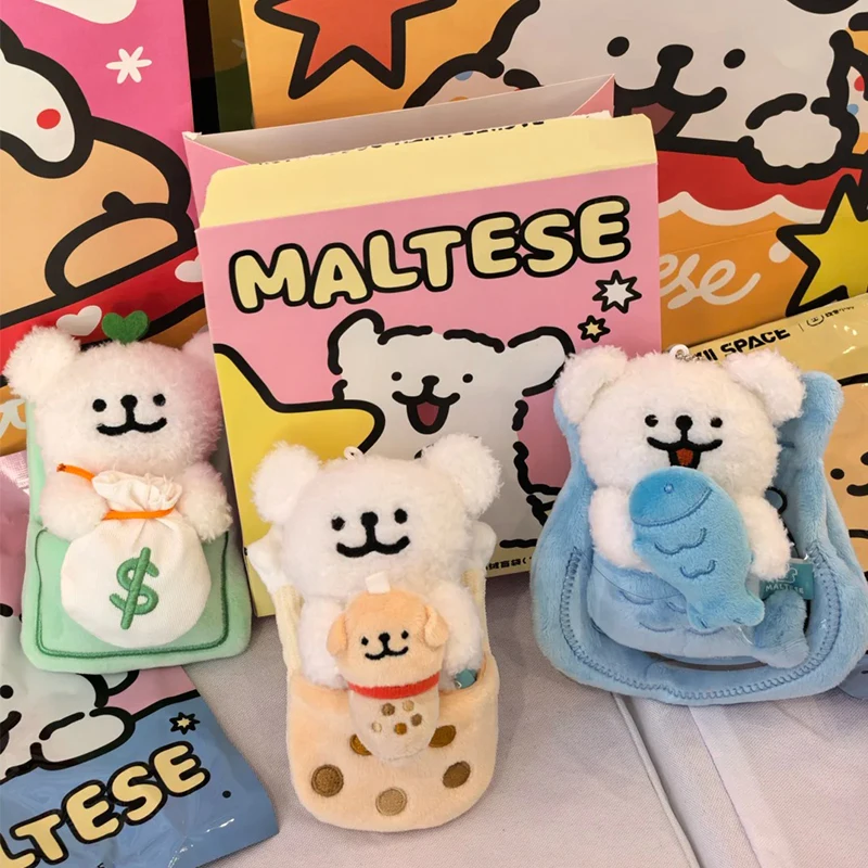 Maltese Verpakt Met Geluk Serie Blind Box Leuke Maltese Anime Pop Verrassing Tas Kawaii Hond Hanger Mystery Bag Speelgoed Geschenken