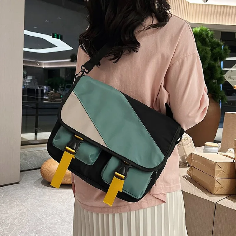 Waterproof Nylon Messenger Bags for Women Canvas Handbags Shoulder Crossbody Bag Large Capacity Casual Students School Bags