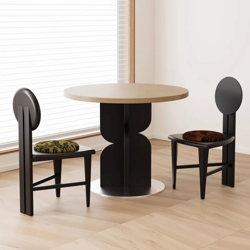 طاولة طعام مستديرة الجانب ركن حديقة المدخل طاولة طعام صغيرة المطبخ مطعم مصمم Mesas De Comedor أثاث الحدائق