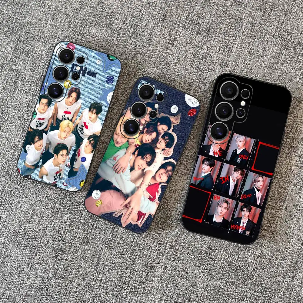 

Korea E-Enhypenes Singing Group Phone Case For Samsung S 24 Fe 25 Ultra Plus 20 Lite 21 30 22 23 24 22 Ultra 5G Fundas
