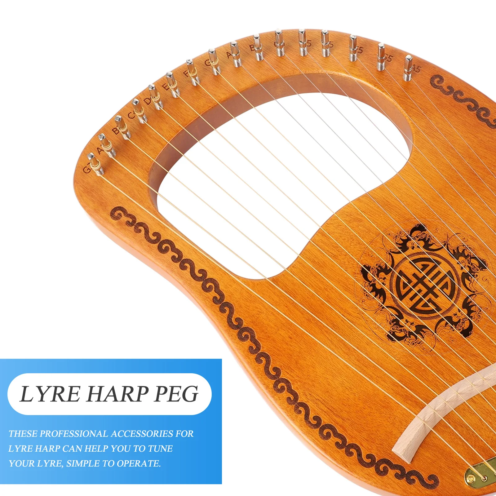 

10 Pcs Lyre Peg Accessories Harp Pin Nail Replacement Pegs for Part Professional