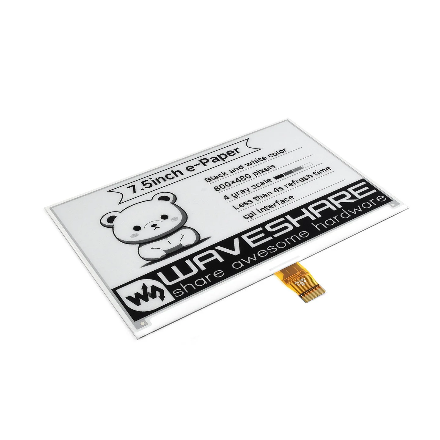 Ecran-e-ink-e-paper-waveshare-de-75-pouces-ecran-nu-module-boitier-interface-spi-compatible-avec-arduino-et-raspberry-pi