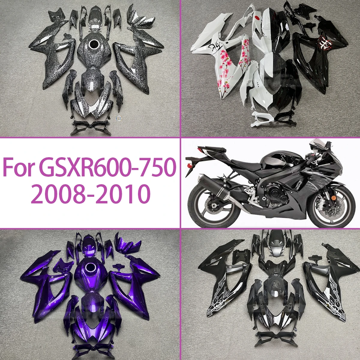 New Injection High Quality Fairings For SUZUKI 2008-2010 GSXR 600-750 Custom Graphics Fairings 08 09 10 GSXR600 GSXR750