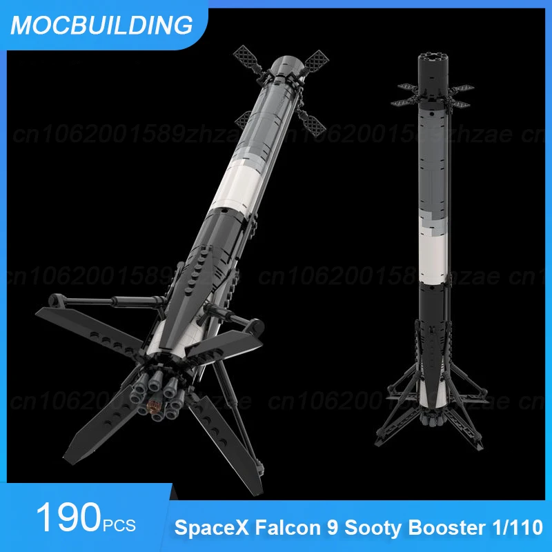 MOC Building Blocks SpaceX Falcon 9 Transporter Erector (TE) & Crew Dragon & Sooty Booster 1/110 Scale Assemble Bricks Toys Gift