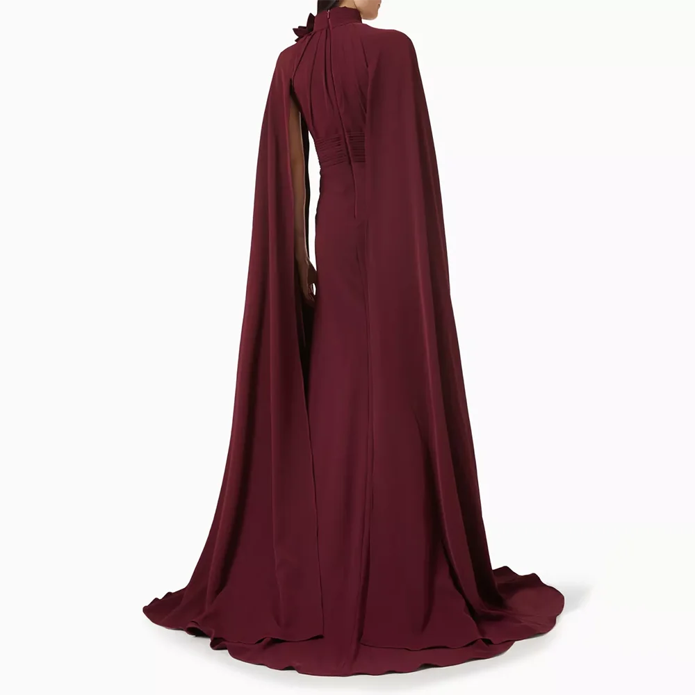 فساتين سهرة مخصصة بياقة عالية أنيقة للمناسبات الرسمية فساتين حفلات بأكمام طويلة جيرسي طول الأرض 2025 فساتين لحضور الحفلات الموسيقية #2