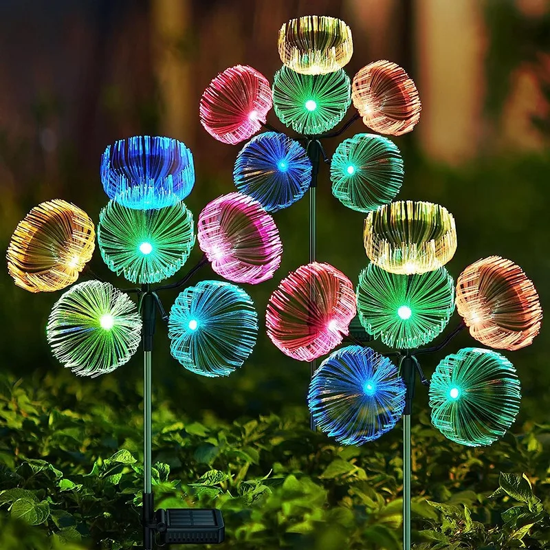 

4Pcs Solar Outdoors 12Head Jellyfish Lights Lawn Gardens Landscape Atmosphere LED Balcony Festival Party Decoration Flower Lamps