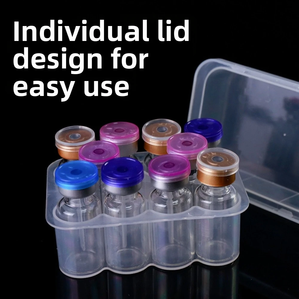 3/5/7/10 ML Insulin Vial Storage Case Transparent Plastic Clear Vial Box Dust-proof Wear-resistant Peptide Protector Box