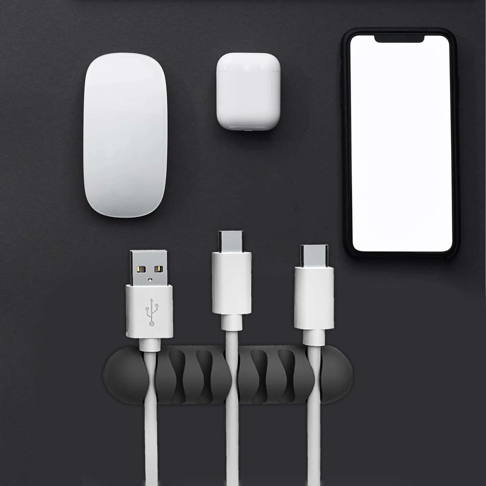 

4Pcs Cable Fixer Holders Cord Management Organizer Gel Desk Cable Holder Cord Management Long Life Adhesive