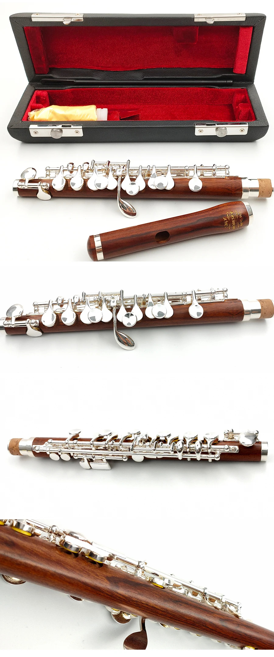 piccolo in C key cupronickel flute silver plated keys wood MPC-162