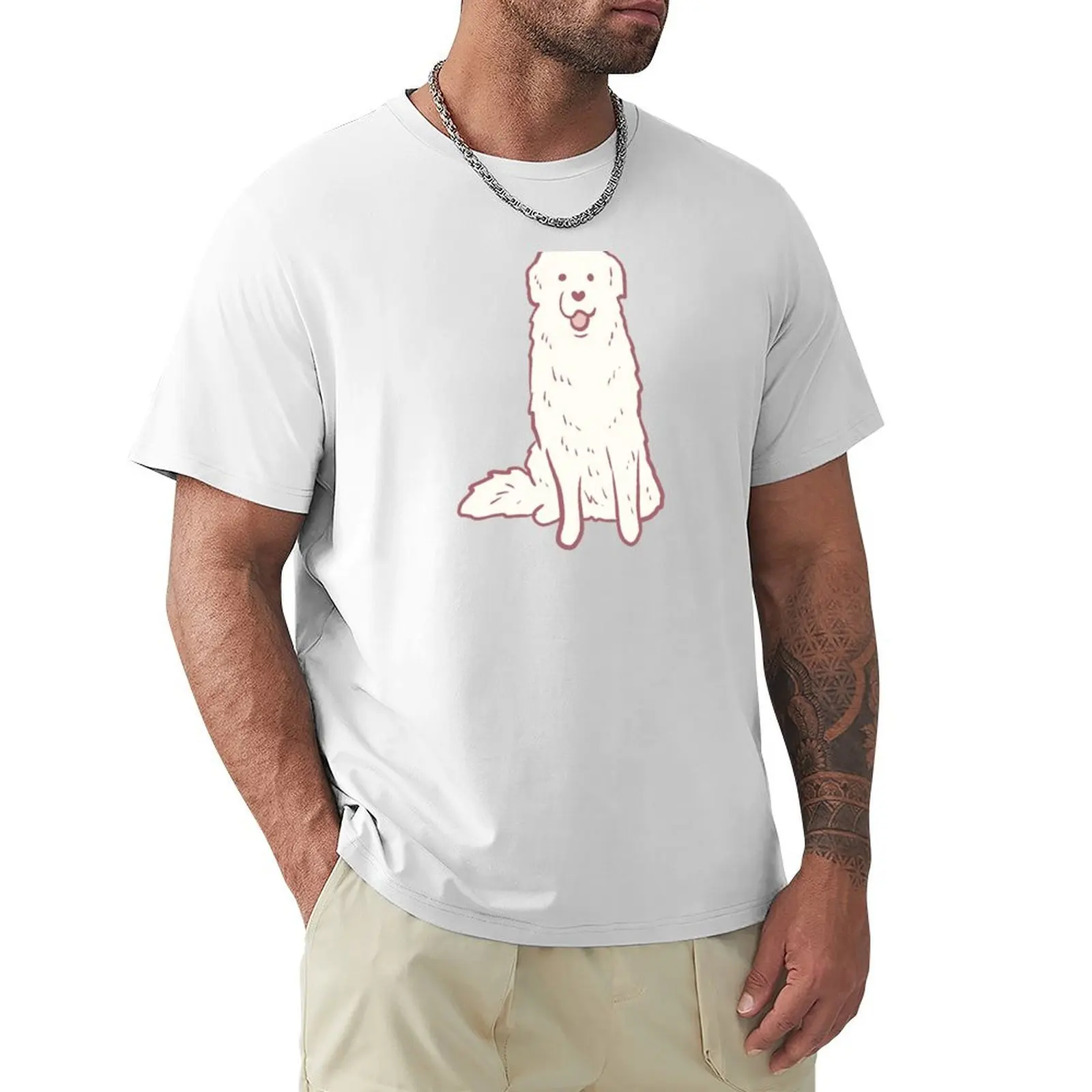 Cute great pyrenees art T-shirt sweat animal prinfor boys plain vintage mens tall t shirts