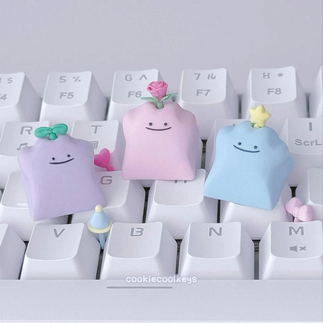 

3D аниме The monster колпачки для клавиш смоляные колпачки Ditto DIY ручной работы на заказ мультяшные колпачки для механических аксессуаров для клавиатуры