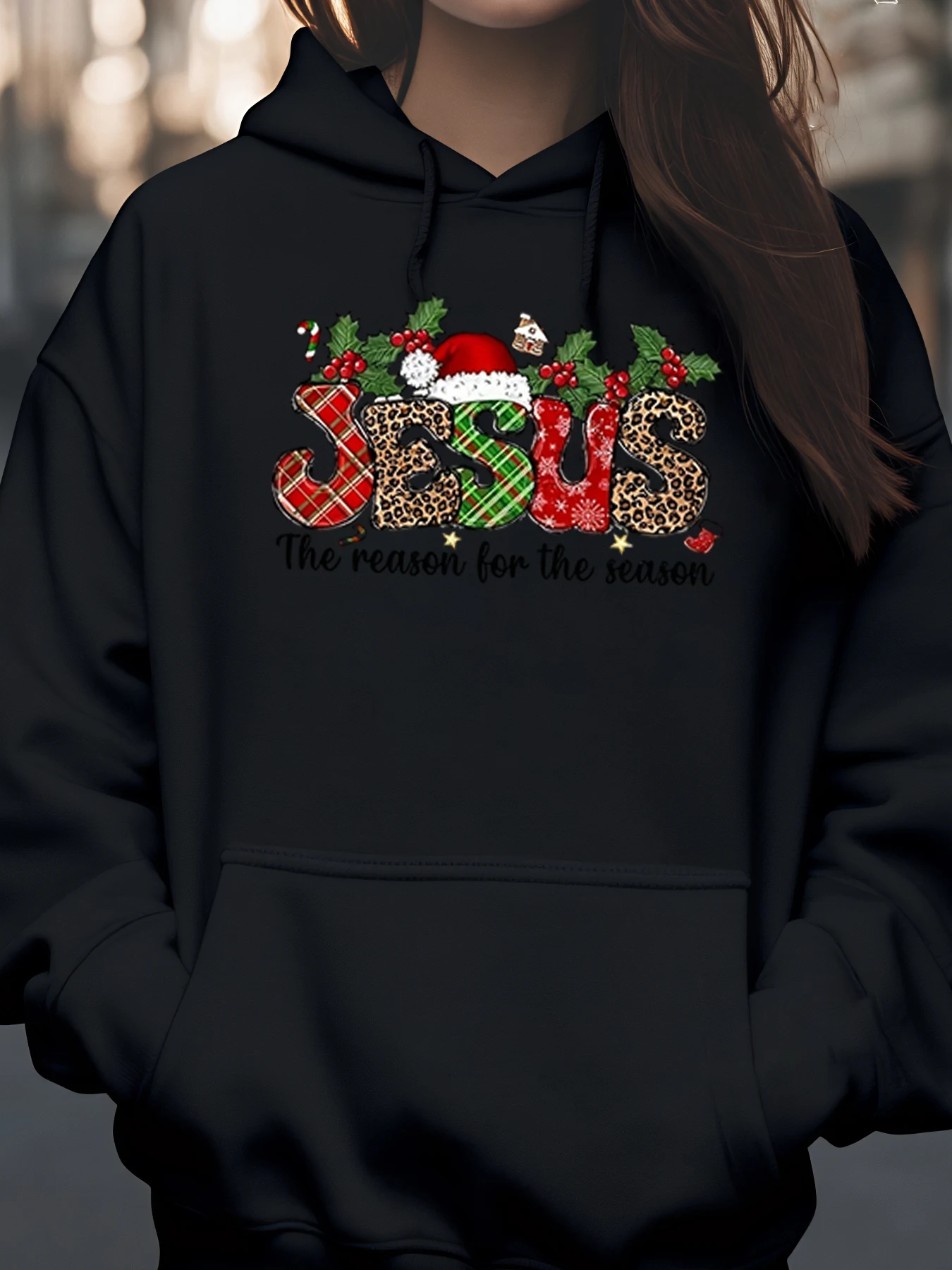 

Рождественская толстовка с капюшоном «Иисус разум на сезон», праздничная одежда для женщин