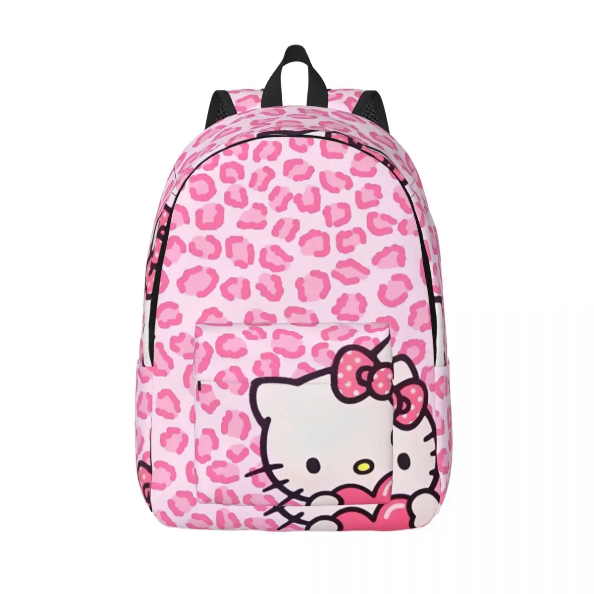 

Милый розовый рюкзак Hello Kitty с леопардовым принтом, уличные рюкзаки, молодежные стильные школьные сумки, дизайнерский рюкзак с принтом