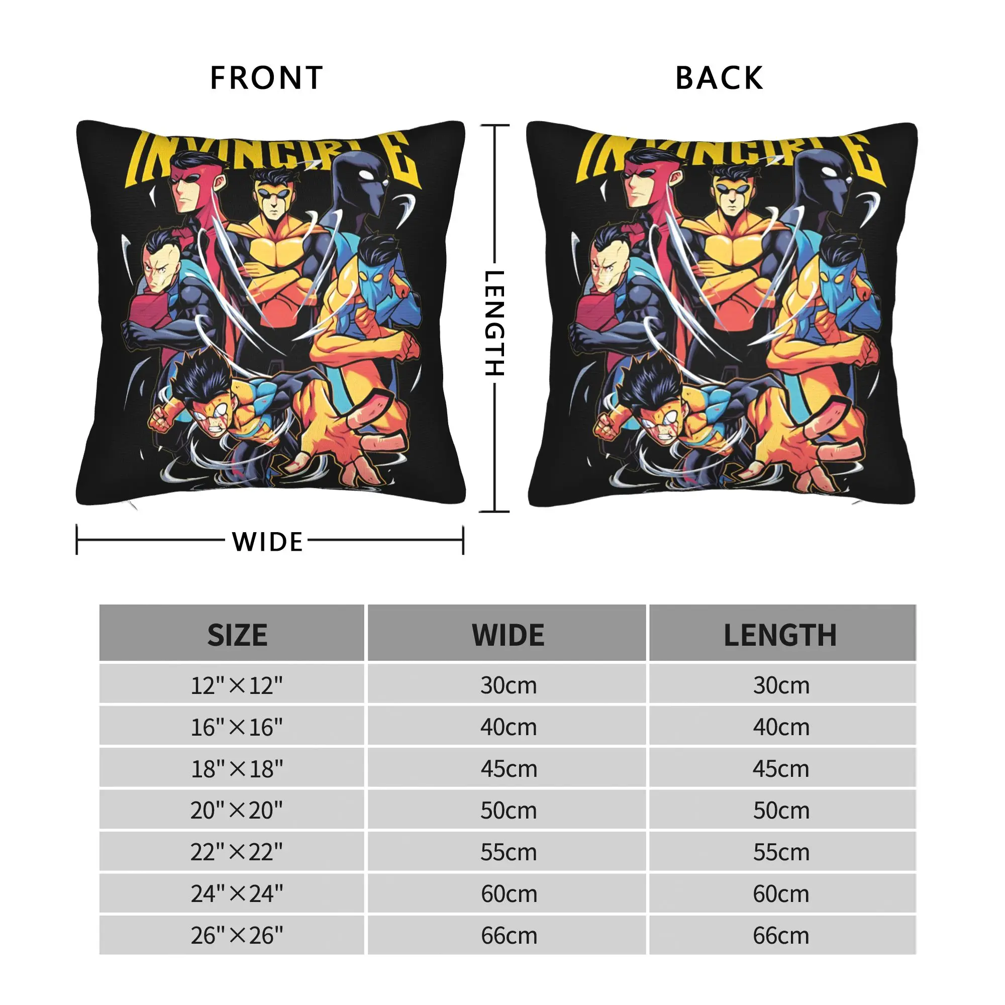 Pillow Case Invincible Comic Book Character Design Graphic  Pillow Cover For Living Room Sofa Retro Trendy Pillowcases