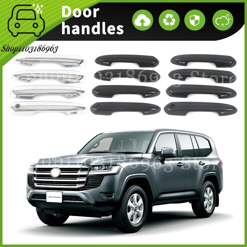 

For Toyota Land Cruiser 2023-24 Gloss Black Chrome Car Door Handle Cover Trim Styling Accessories Car Stickers Auto Accessories