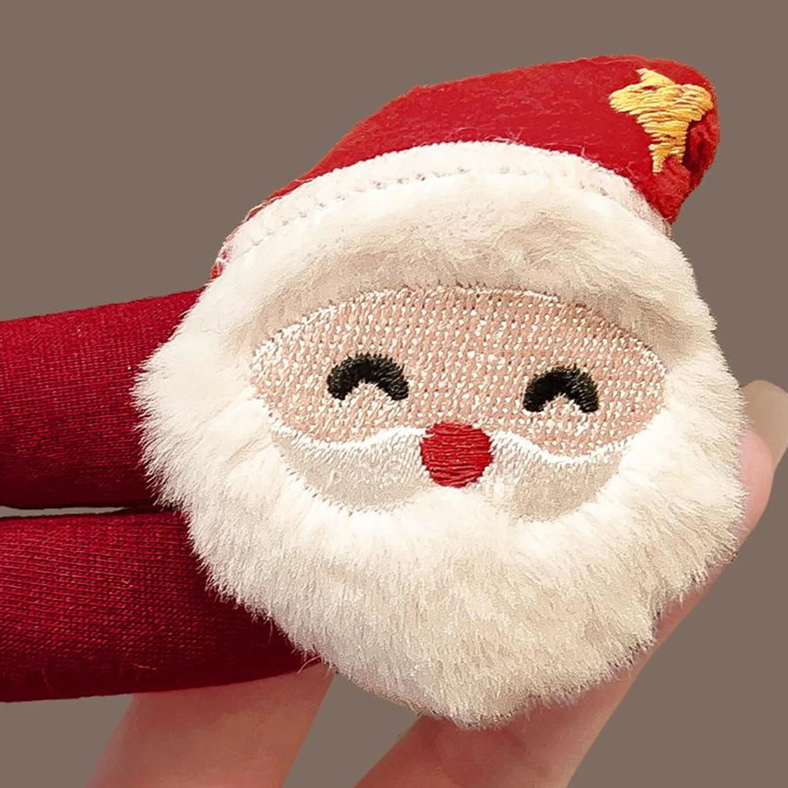 مشبك شعر سانتا كلوز مقاس كبير إكسسوارات شعر جانبية ناعمة منفوشة لحفلات عيد الميلاد والهالوين وهدايا عيد الميلاد