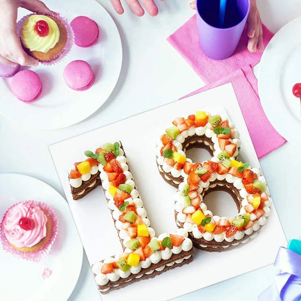 

37Pcs Cake Stencil Molds Reusable Hollow Alphabet Letter Number Design for DIY Baking Decoration Festival Cake Templates