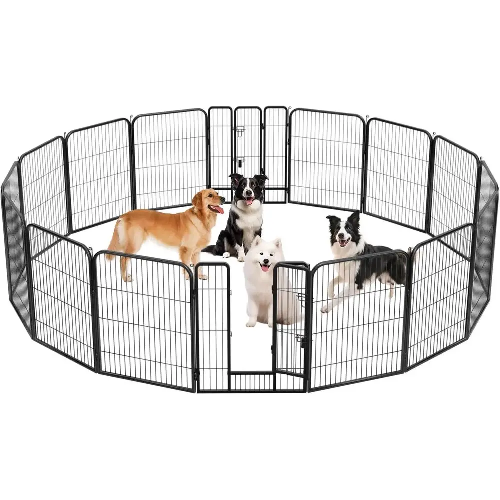 

Portable 40 16-Panel Dog Playpen for Outdoor and Indoor Use, Ideal for RV Camping and Yard Activities, Black
