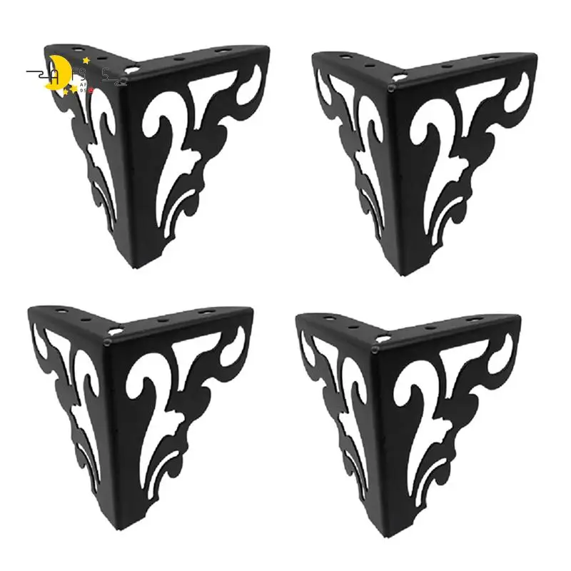 AF95-4개/세트 금속 가구 다리 속이 빈 발 소파 의자 테이블 캐비닛 침대 DIY 액세서리 오픈워크 가구 다리