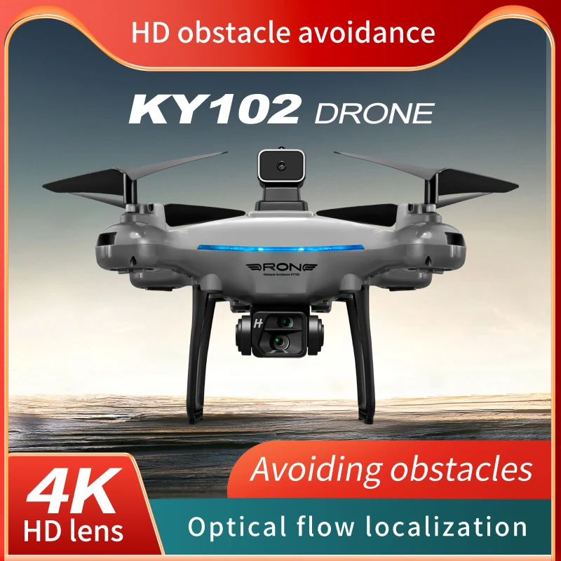 2024 New Ky102 4K Dual Camera 4 Side Obstacle Avoidance Hover Drone Optical Flow Photography Aerial Vehicle RC Drones Toy Gifts