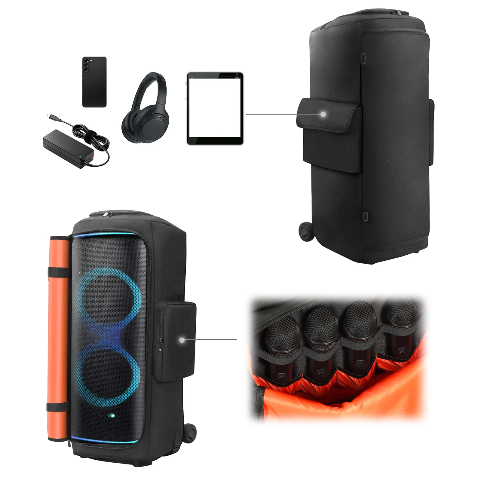 

Чехол для портативной колонки JBL Partybox 720, водонепроницаемый, с мягкой подкладкой, защитный, противоскользящий, аксессуары для колонок