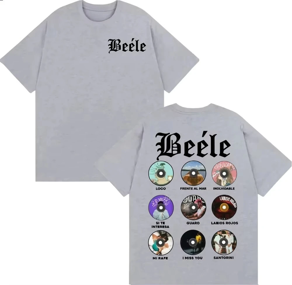 مغني الراب BEELE ألبوم الموسيقى 2025 الجرافيك تي شيرت ملابس للرجال الهيب هوب شارع العليا تي شيرت للجنسين القطن عادية المتضخم تي شيرت