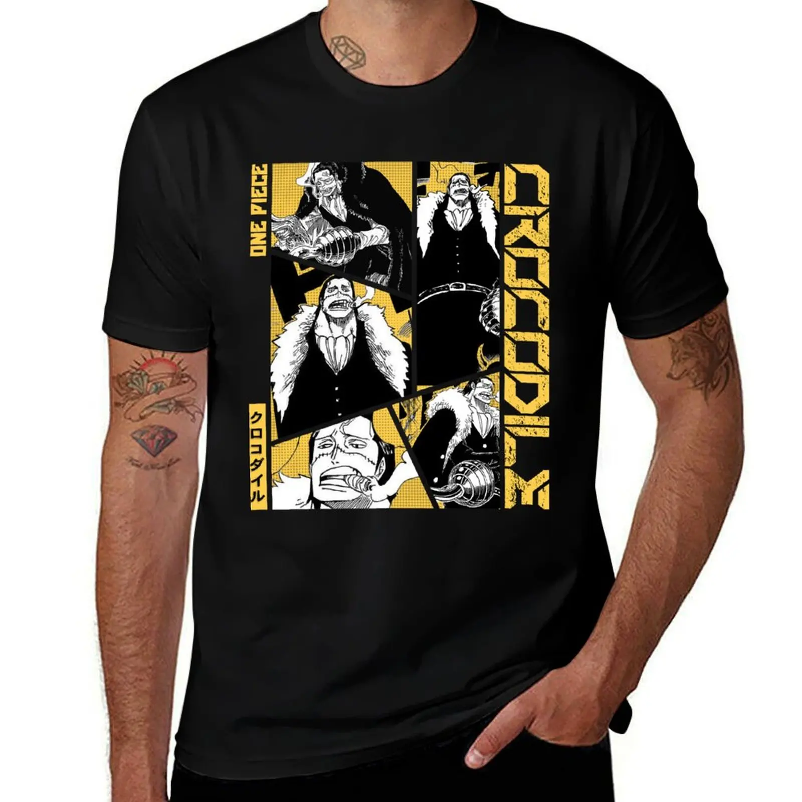 

Crocodile Manga Panel T-Shirt Man t-shirt blue archive luxury t-shirt cotton t shirt men