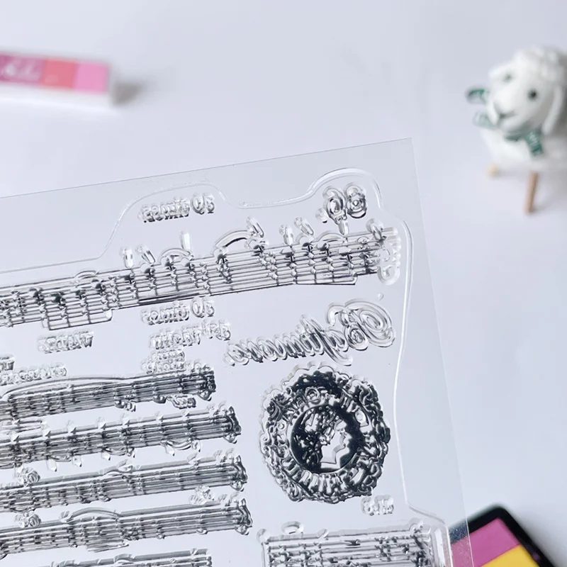 Musical Note Transparent Silicone Finished Stamp DIY Scrapbooking Journal Rubber Coloring Embossed Stencils Decoration Reusable