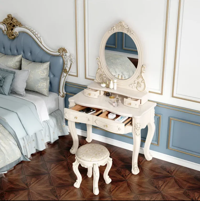 

European-style Dressing Table Bedroom Small Apartment Dressing Table Multi-functional Modern Minimalist Dressing Table