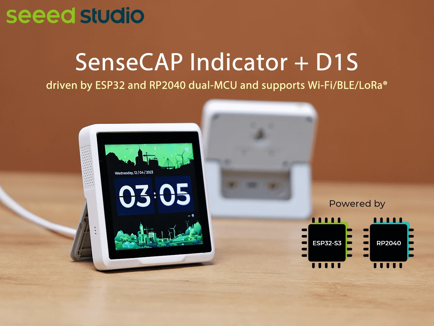 SenseCAP Indicator + D1S, 4-Inch Touch Screen IoT development platform powered by ESP32S3 & RP2040